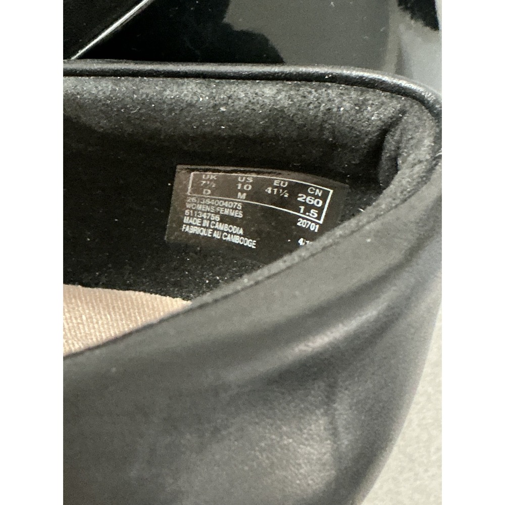 Clarks Collection Pumps Size 10 Black Leather Patent Cap Toe Block Heel 26138400 - Picture 7 of 9